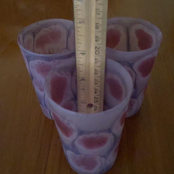 VINTAGE 1970’s Frosted Art Glass Pitcher & 3 Glasses - Picture 4 of 11